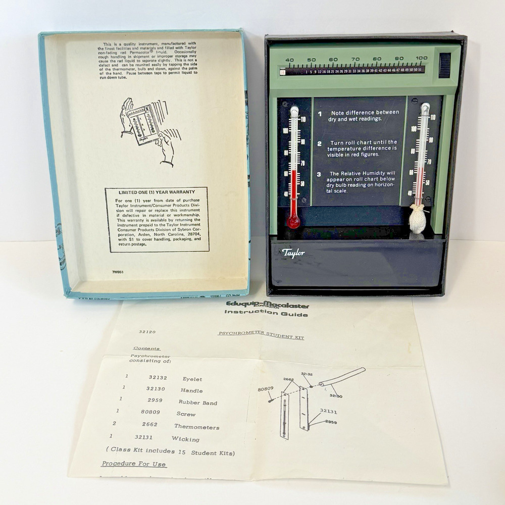 Taylor Comfortguide Hygrometer Model 5535 LNIB Measure Humidity Vintage